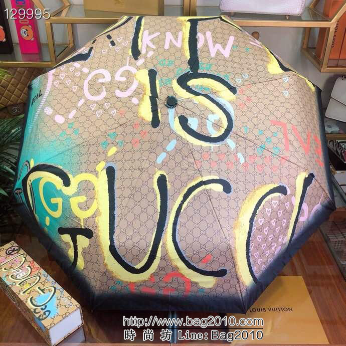 GUCCI古馳 原單品質 強烈推薦時尚單品 抽象字母 驚豔款 亞太專櫃最新款 全自動UV晴雨傘  sll1012